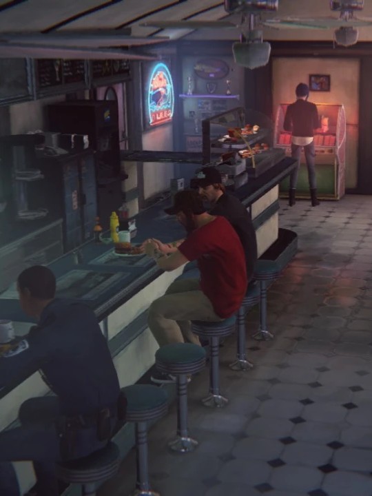 The interior of the Two Whales Diner